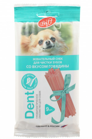 BIFF Жевательный снек DENT со вкусом говядины для собак мелких пород 63 г