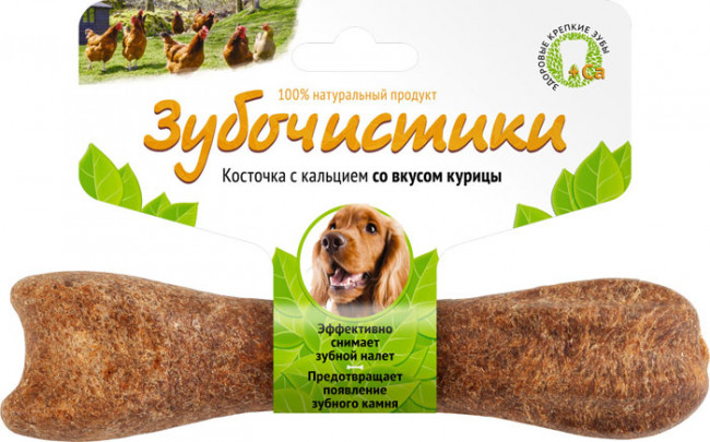 Лакомства для собак "Деревенские Лакомства" Зубочистики со вкусом курицы для средих пород, 95 г