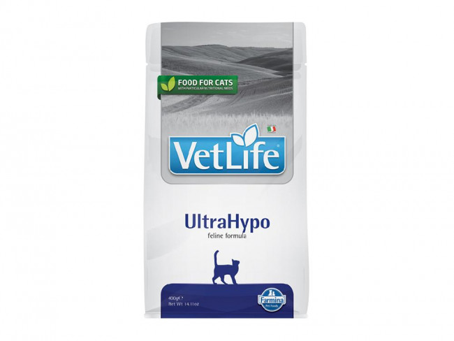 Полнорационный диетический корм для кошек Farmina Vet Life Ultra Hypo ультрогипоаллергенный, 400 гр