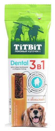 TITBIT Лакомство Дентал 3В1 для собак мелких и средних пород с облепихой, 110 г