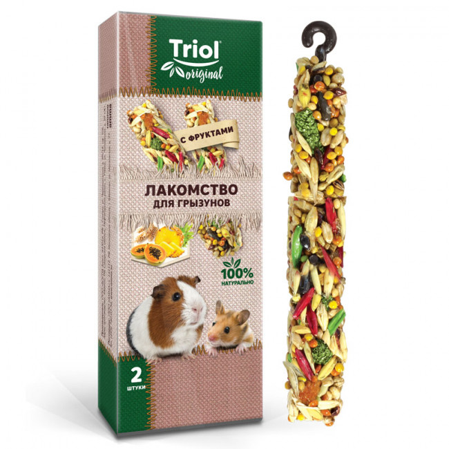 Лакомство для грызунов Triol Original С фруктами (уп.2шт.), 50 г