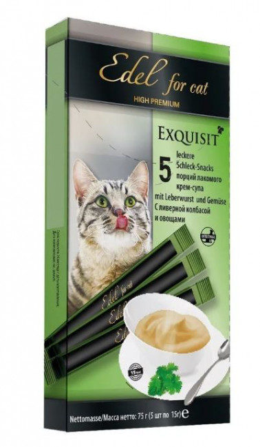 Лакомство для кошек. Крем-суп,  Edel Cat, ливерной колбасой и овощами 75гр