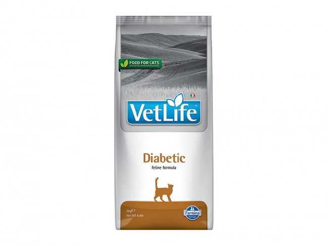 Полнорационный диетический корм для кошек Farmina Vet Life Diabetic при сахарном диабете, 2 кг