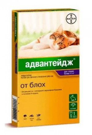 Адвантейдж капли от блох д/кош. более 4кг. 1 пипетка цена за упаковку