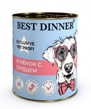 Best Dinner консервы для собак Vet Profi GastroIntestinal, Ягненок с сердцем, 340гр.