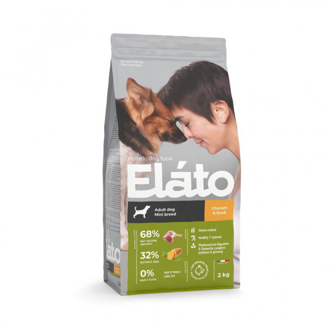 Elato Holistic Adult Dog Mini Chicken & Duck Сухой корм для взрослых собак мелких пород с курицей и уткой, 2 кг
