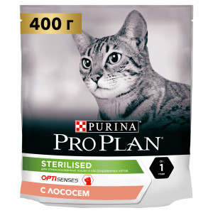 Pro Plan Sterilised Сухой корм для кошек  для стерилизованных кошек с лососем 400 г