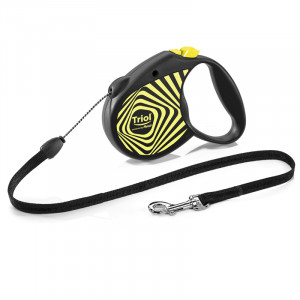 Поводок-рулетка для собак Flexi Life Geometry Yellow M 5м до 20кг, трос