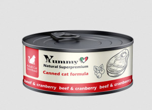 Yummy Linea Консервы для стерилизованных кошек и кастрированных котов с говядиной,  0,1 кг