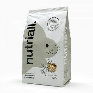 Nutriall полнорационный корм для кроликов с фруктами   400гр