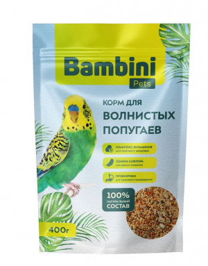 Корм Bambini Pets для волнистых попугайчиков, 400 г