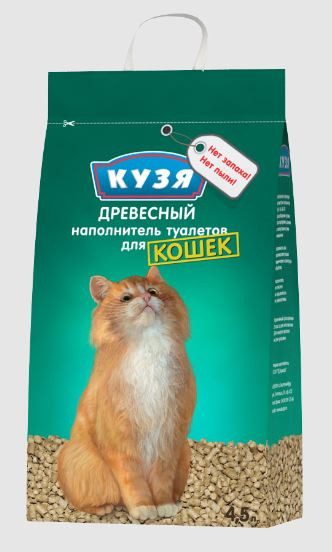 КУЗЯ   наполнитель для кошачьего туалета древесный (4,5 л)