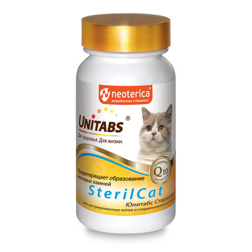 Unitabs SterilCat витаминно-минеральный комплекс для кастрированных котов и стерилизованных кошек, 120 таб.