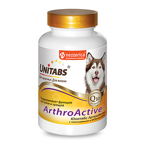 Unitabs ArthroActive для собак с глюкозамином и МСM, 100 таб.
