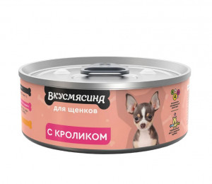 ВКУСМЯСИНА МА Консервы для Щенков с Кроликом 100 гр