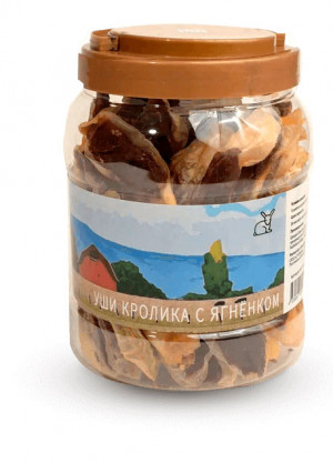 Лакомство для собак NORD FARM Уши кролика с ягнёнком, 600 гр