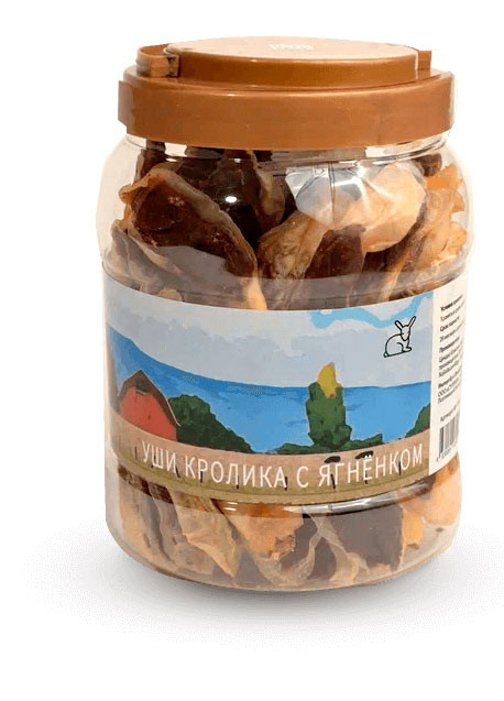 Лакомство для собак NORD FARM Уши кролика с ягнёнком, 600 гр