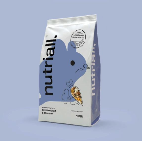 Nutriall полнорационный корм для шиншилл с овощами   900гр