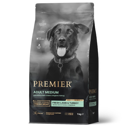 Premier Dog Lamb&Turkey ADULT Medium       Ягненок с индейкой для собак средних пород 1 кг