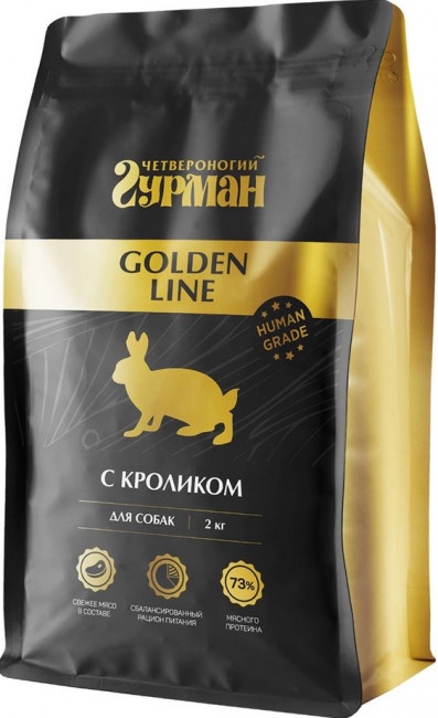 Четвероногий гурман Golden line Сухой полнорационный корм для собак с Кроликом 2 кг