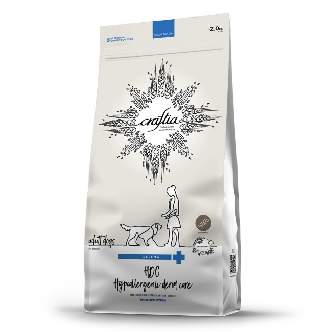 CRAFTIA GALENA DOG HYPOALLERGENIC DERM CARE Гипоаллердженик для собак при пищевой аллергии и заболеваниях кожи 2 кг