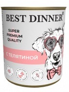 Best Dinner для щенков и юниоров Мясные деликатесы телятина 340г
