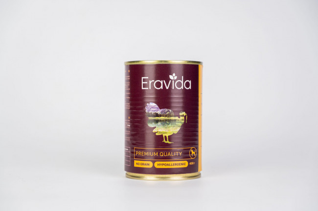 Eravida влажный корм для взрослых собак с кусочками индейки  - 400 г