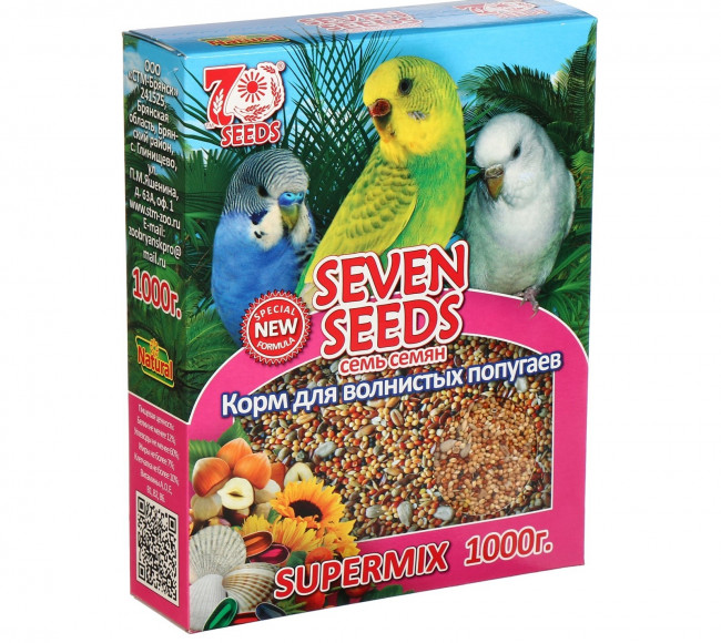 Seven Seeds Supermix Корм для волнистых попугаев 1кг