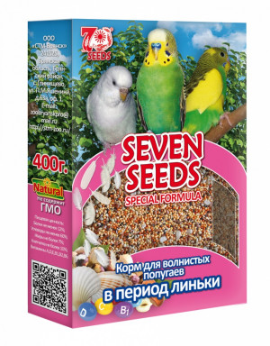 Seven Seeds Special Корм для волнистых попугаев в период линьки 400 гр