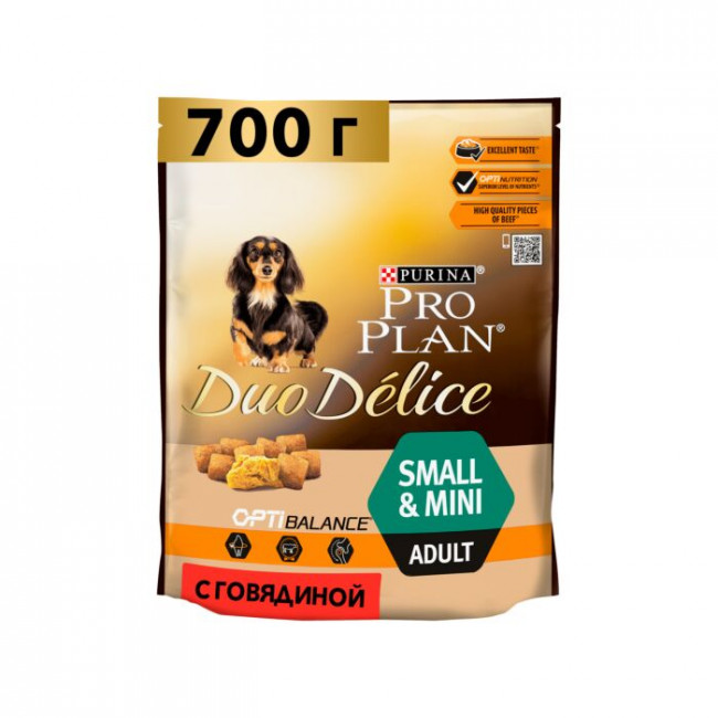 Pro Plan Duo Delice сухой корм для собак мелких пород с говядиной 700 г