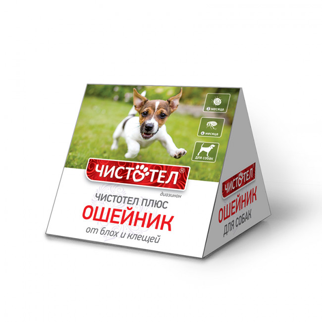 Ошейник от блох и клещей для собак Чистотел, 65 см Домик