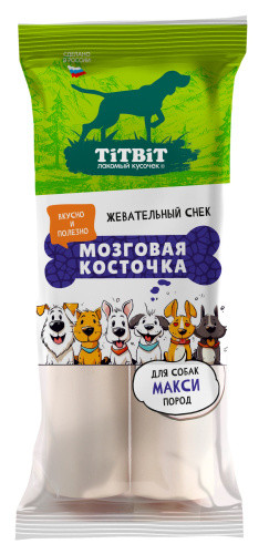 Лакомство TITBIT Жевательный снек Мозговая косточка лакомство для собак макси пород 250 г