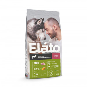 Сухой полнорационный корм Elato Holistic Adult Dog Medium & Maxi Lamb & Venison для взрослых собак средних и крупных пород с ягненком и олениной, 8 кг