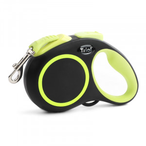 Поводок-рулетка для собак Urban Neon L, 5м до 50кг, лента, черный, Triol