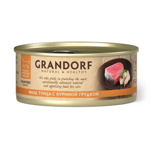 Консервы для кошек GRANDORF Филе тунца с куриной грудкой в желе, 70 гр
