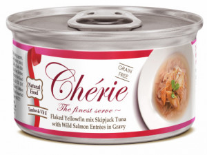 Pettric консервы для кошек Cherie Тунец с лососем в подливе 80г